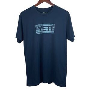Yeti | Navy Blue Flag Logo Tee Shirt